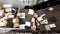 Huge amount of parcels bein transported on conveyor belts - time lapse 46 times faster