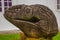 A huge animal head in stone. Kuching. Sarawak. Borneo. Malaysia.
