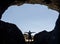 The huge arch of the Outlaw Surah, in the Oltet gorges, Gorj, Romania