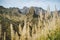 Huge barren mountain peak in dry arid desert landscape. Ribeira Grande. Santo Antao Island, Cape Verde