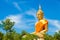 Huge Beautiful Golden Buddha Statue with Blue sky