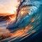 Huge breaking wave crashing in ocean