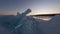Huge broken ice hummocks on of Baikal lake in Siberia.