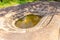 Huge Buddha footprints in the mountains in the deep forest of Nakhon Ratchasima