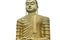 Huge buddha gold statue with a disdainful sight isolated on white closeup