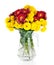 Huge bunch of yellow and red autumn chrysanthemum flowers