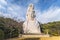 Huge bust of the japanese buddhist Goddess of Mercy Kannon bodhisattva in the ÅŒfuna Kannon Temple of Kamakura.