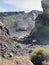 A huge caldera of an extinct volcano covered with black volcanic sand of Lanzarote Island