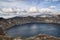 Huge caldera of Quilotoa Volcano, Ecuador