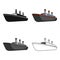 Huge cargo black liner.Ship for transportation of heavy thunderstorms on the sea and the ocean .Ship and water transport