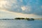 When Huge Clouds Meet the Small Boat in the Sea of Bali Indonesia