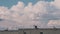 Huge clouds over an apartment building