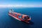 Huge Container Tanker at Sea, Cargo Concept, Loaded Container Ship, Generative AI Illustration