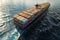 Huge Container Tanker at Sea, Cargo Concept, Loaded Container Ship, Generative AI Illustration