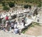 A huge crowd of tourists at the ruins of Efes