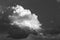 Huge Cumulus cloud in the sky black and white