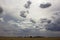 Huge cumulus rain clouds and clouds in the sky