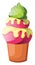 Huge cupcake with green icingillustration vector