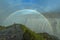 Huge Dettifoss waterfall with a double rainbow, Iceland