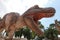 Huge dinosaur statue on the rock