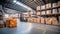 Huge distribution warehouse with high shelves