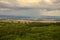 Huge downpour above the mountains near village Pukanec, Slovakia