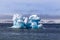 Huge drifting iceberg, view from old harbor in Nuuk city, Greenland