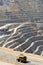 Huge dump truck in open pit mine