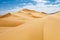 Huge dunes of the desert. Beautiful structures of sandy barkhans. Fine place for photographers and travelers. Mongolia.