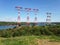 Huge electricity construction near river Dnipro