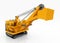 Huge excavator against a white background