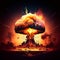 A huge explosion of a nuclear bomb, the end of the world.