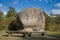 huge foundling, boulder near German town Malente, the stone has the German name Wandhoff-Findling