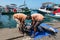 Huge freshly caught tuna for sale at fish market in Male, Maldives