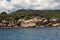 Huge granite boulders on Praslin Island in Indian Ocean.