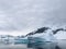 A huge high breakaway glacier in the southern ocean off the coast of Antarctica, the Antarctic Peninsula, the Southern