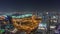 Huge highway crossroad junction between JLT district and Dubai Marina night timelapse.