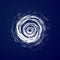 Huge hurricane, tornado, typhoon, white swirl clouds, twister on blue sea background top view. Danger cyclone vector