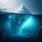 Huge iceberg in water digital art