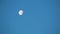 Huge illuminated moon on background blue boundless sky