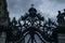 Huge iron gate and entrance to the garden of the baroque residence in WÃ¼rzburg, Germany