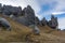 Huge limestone boulders, megalith rock formations in New Zealand