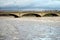 A huge load of ice in the Lielupe river near the road traffic bridge in Jelgava