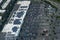 Huge mall car parking aerial panorama