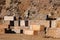 Huge marble blocks at a quarry in the open air