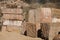 Huge marble blocks at a wide quarry