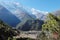 Huge mountain valley in nepal himalayas