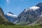 Huge mountains with snow in Fjordland National park