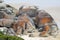 Huge orange bolders at Squeaky Beach in Wilsons Promontory, Victoria, Australia