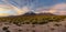 Huge panorama at dusk over Licancabur volcano, Atacama desert